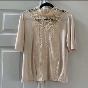 Elegant Cream Lace Women's Top